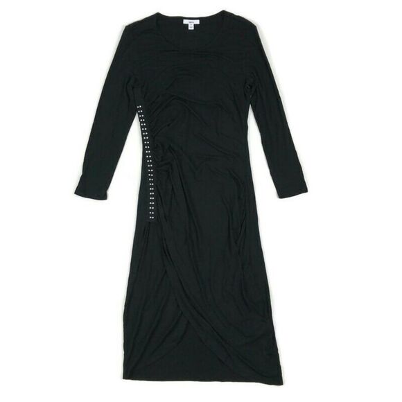 NEW Bar III Body Con Dress Women's Medium Black 3/4-Sleeve Embellished Stretch - Picture 1 of 8